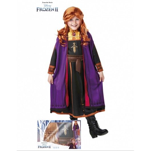 Kostüm Anna mit Perücke Frozen 2 für Mädchen