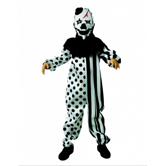Kostüm Clown schwarz-weiß diabolisch