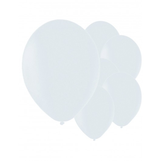 50x 28cm metallic weiße Luftballons