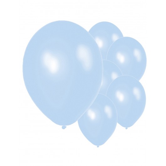 50x Latex Luftballons metallic Hellblau,  30cm