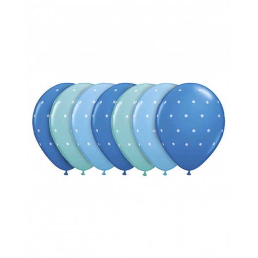 6x kleine, gepunktete Latexluftballons Junge
