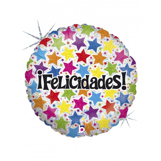 Holografischer Mylar Luftballon Glückwünsche mit Sternen