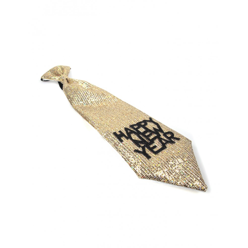 Krawatte "Happy NEw Year" gold