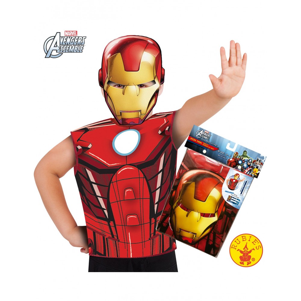 T-Shirt und Maske Iron Man für Kinder (Einheitsgröße)