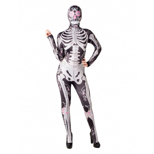 Kostüm glänzendes Skelett für Jugendliche