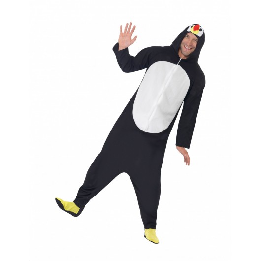 Kostüm Pinguin mit Kapuze für Erwachsene
