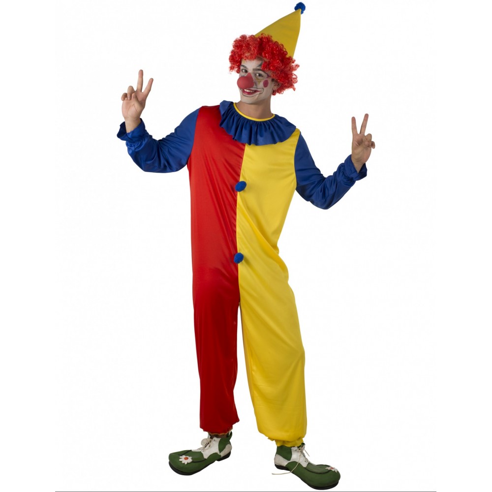 Clown Kostüm Tricolour für Herren (S)