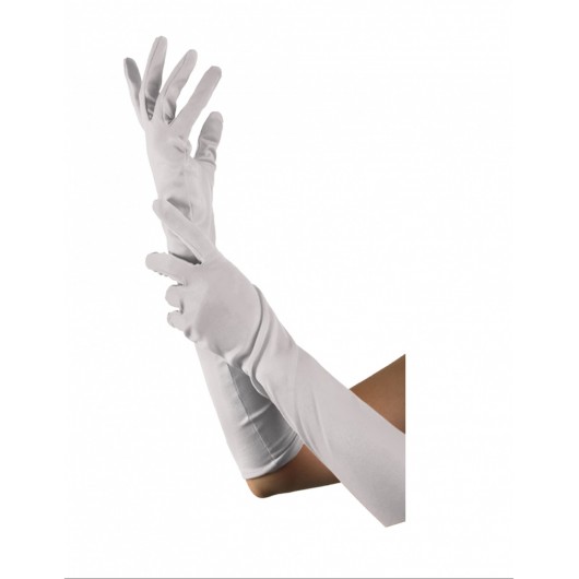 Handschuh extralang Satin weiß