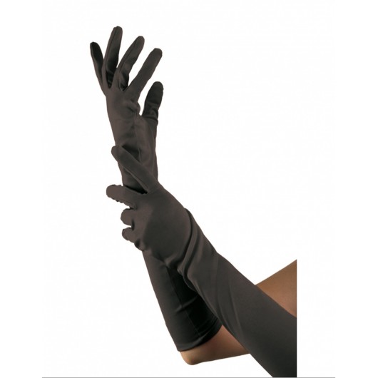 Handschuh extralang Satin schwarz