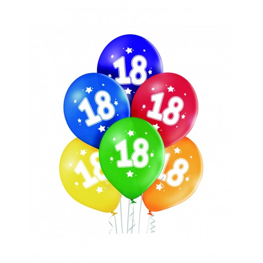 6x Luftballon Nr. 18 27 cm