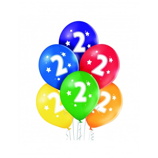 6x Luftballon Nr. 2 27 cm