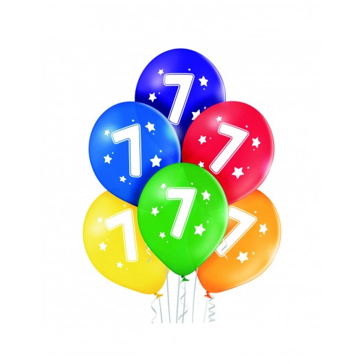 6x Luftballon Nr. 7 27 cm