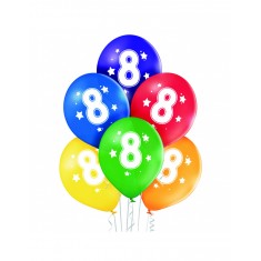 6x Luftballon Nr. 8 27 cm