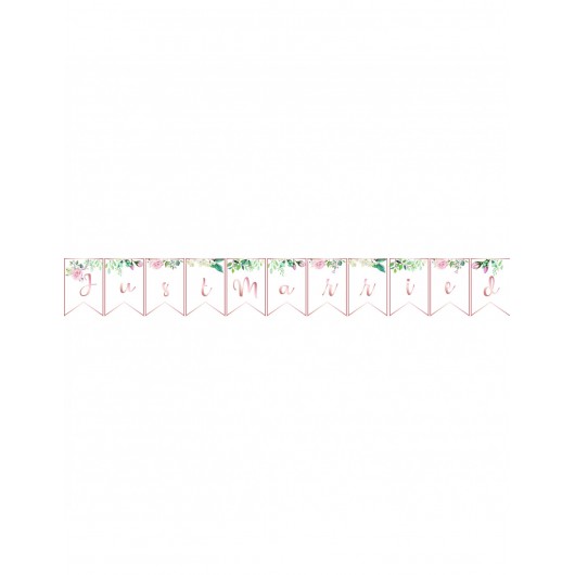 Banner 'Just Married' Greenery