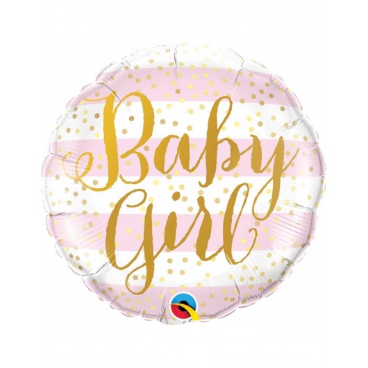 Mylar-Ballon Baby Girl pink Stripes 45 cm