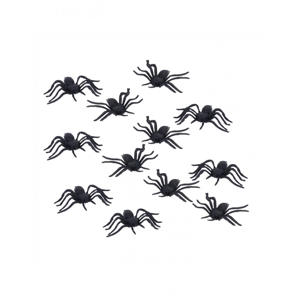 Leuchtende Halloween-Spinnen Phosphoreszierende Deko-Spinnen 6 Stück  schwarz-grün , günstige Halloween Partydeko bei HorrorKlinik