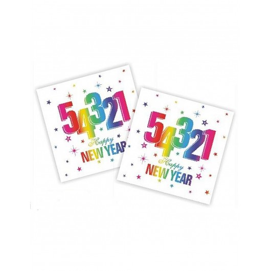 12x Serviette Rainbow New Year 33 x 33 cm