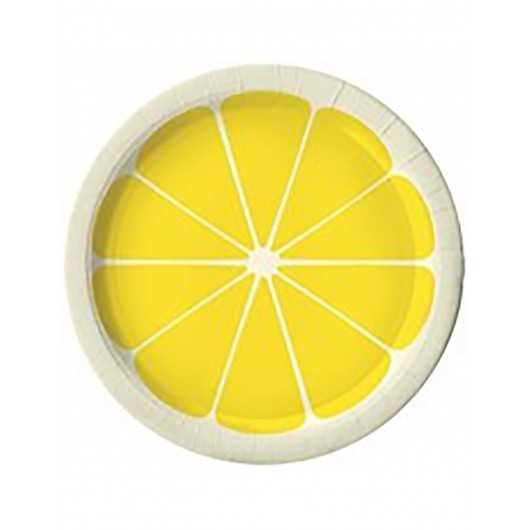 6x Teller Zitrone 23 cm