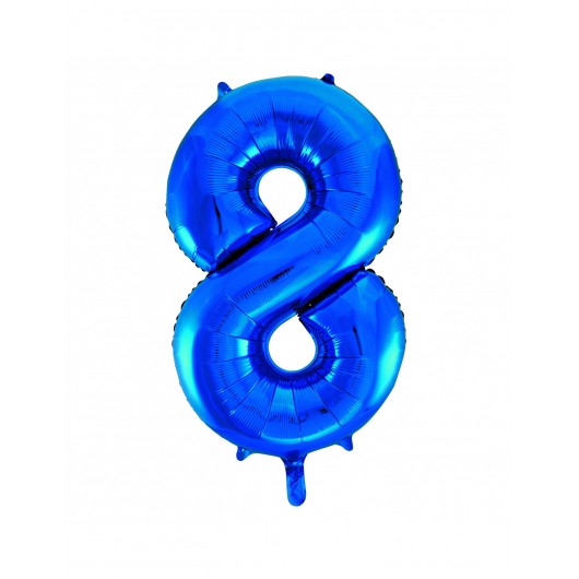 Formballon Nr. 8 blau 86 cm