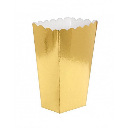 6x Popcornbox 13,5 x 10 cm gold
