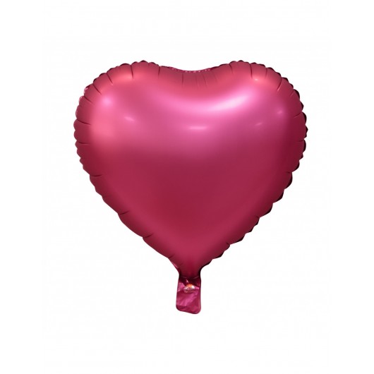 Mylar-Ballon Herz pink matt 45 cm