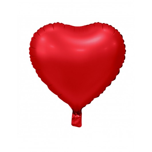 Mylar-Ballon rotes Herz matt 45 cm