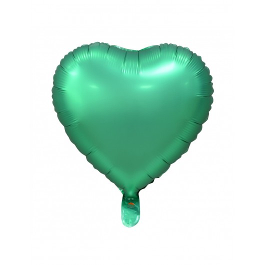 Mylar-Ballon mattgrünes Herz 45 cm