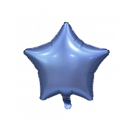 Mylar-Ballon mattblauer Stern 50 cm