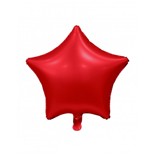 Mylar-Ballon mattroter Stern 50 cm