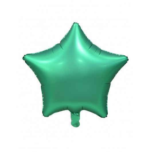 Mylar-Ballon mattgrüner Stern 50 cm