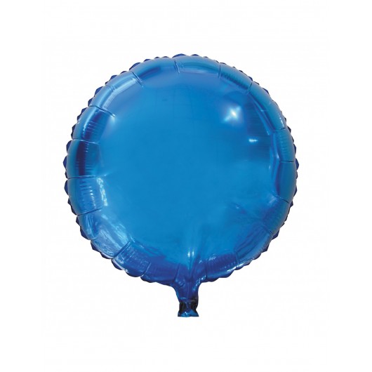 Mylar-Ballon rund blau 45 cm