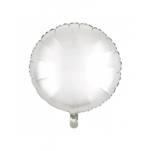 Mylar-Ballon rund weiß 45 cm
