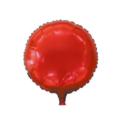Mylar-Ballon rund rot 45 cm