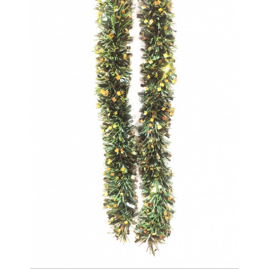 Lametta grün goldene Spitzen 13 cm x 2 m