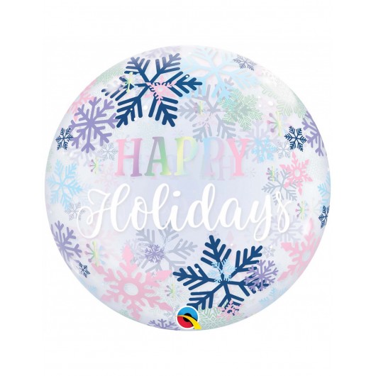 Bubble-Ballon Schneeflocken Happy Holidays
