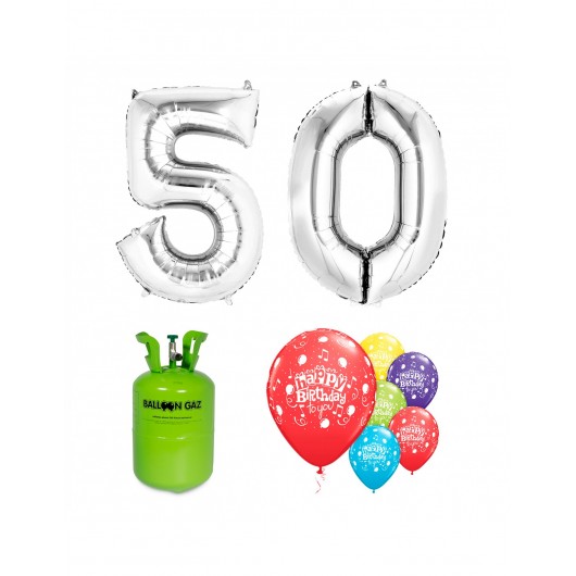Ballonpack 50. Geburtstag silber