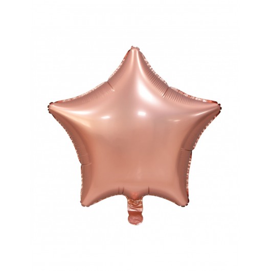 Mylar-Ballon roségoldener Stern matt 50 cm
