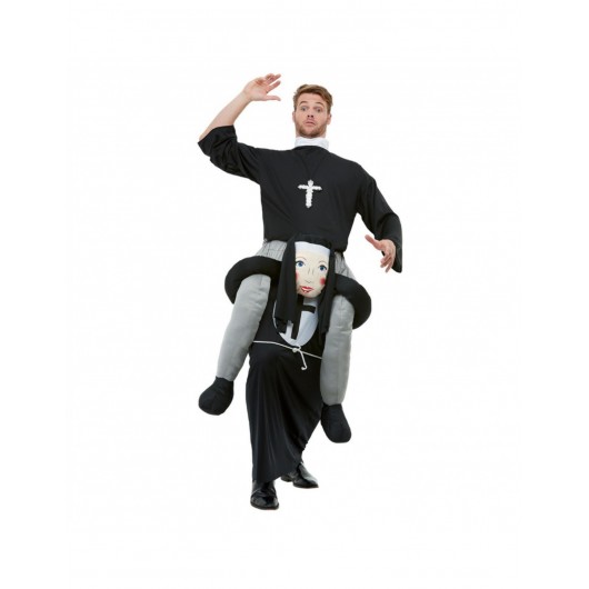 Nonnen-Piggyback-Kostüm für Erwachsene