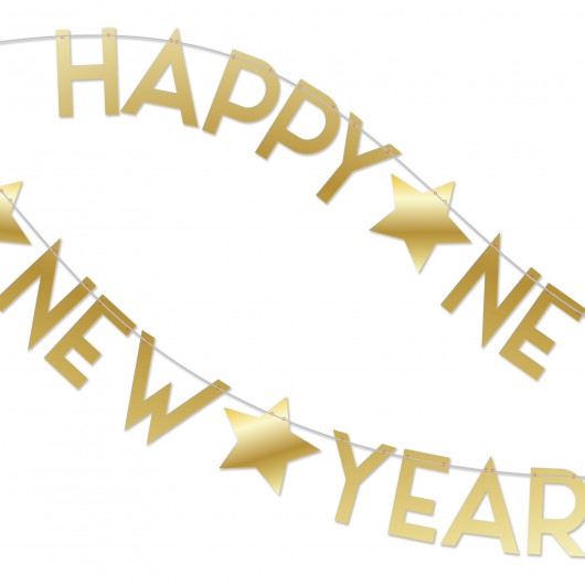 Banner ''Happy New Year'' gold