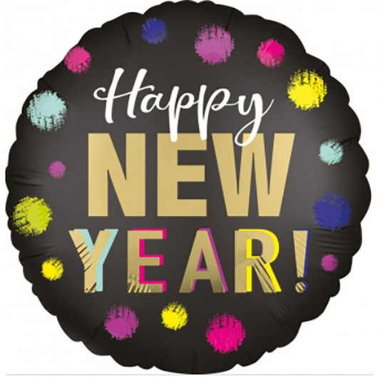 Mylar-Ballon ''Happy New Year'' Punkte