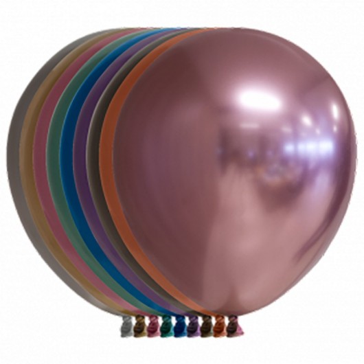 100x Chromeballon unsortiert 13 cm
