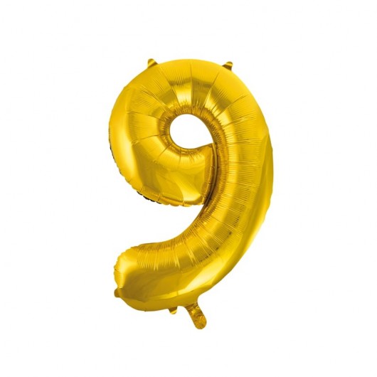 Formballon Nr. 9 gold 66 cm