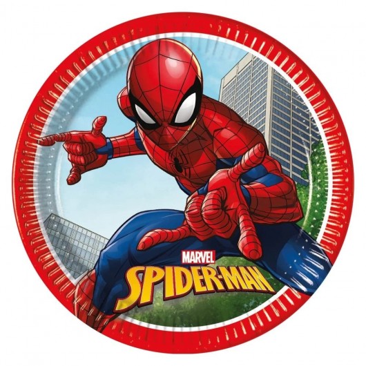 8x Papierteller Spiderman Crime Fighter 23 cm
