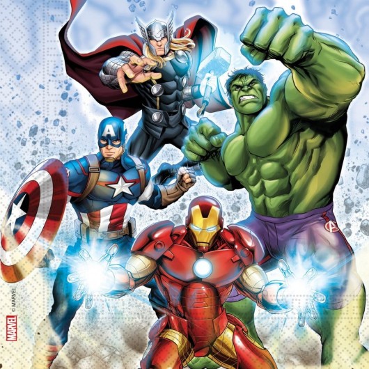 20x Serviette 33 x 33 cm Avengers Infinity Stones