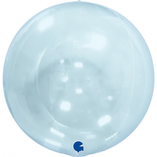 Deko-Bubble-Ballon blau Crystal 38 cm