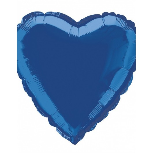 Blauer Mylar-Herzballon 45cm