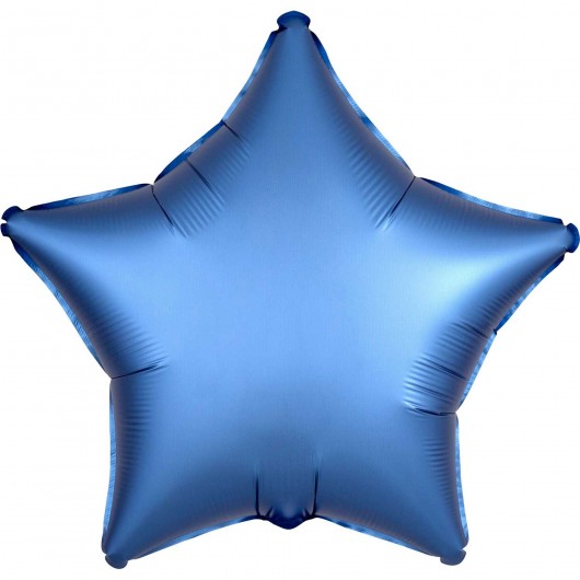 Formballon blauer Stern Satin 45cm