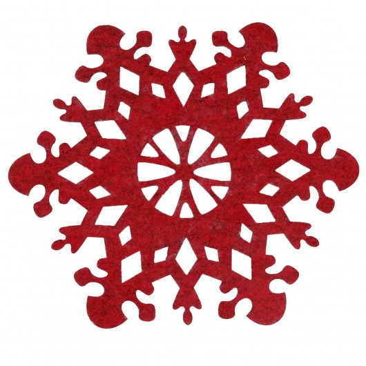 Unterteller Schneeflocke rot 32 cm