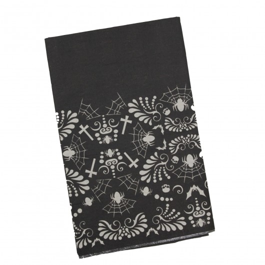 Tischdecke Viktorianischer Totenkopf schwarz 120 x 180 cm
