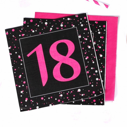 20x Serviette Nr. 18 Party-Sparkler rosa 33 x 33 cm
